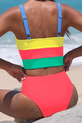 2026 Women's Striped Color Block Tank Bikini Set