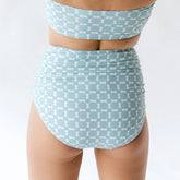 MOD BLUE RUCHED HIGH-WAISTED BOTTOMS