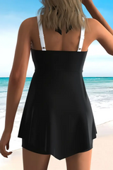 2026 Women's Elegant Color-Block Tankini Set with Bow Detail