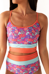 2026 Women's Vibrant And Colorful Color-Blocked Bikini Two-Piece Set