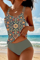 2026 Women's Sexy Printed Two-Piece Tankini Swimsuit