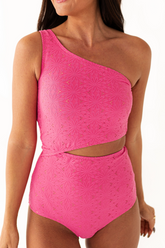 2026 Women's Sexy One-Shoulder Cut-Out One-Piece Swimsuit