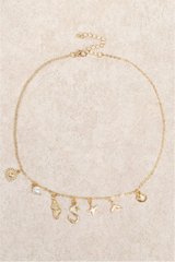 2026 Gold Metal Heart Letter Pendant Necklace