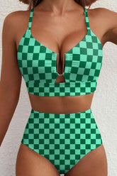 2 Piece Bikini Set U-Wire Cutout Swimsuit