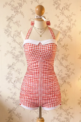 2026 Women's Retro Backless Bow One-Piece Swimsuit