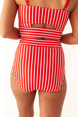 2026 Women's Striped Print Bikini Set with Flutter Sleeves