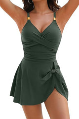 Side Knot Detail Tummy Control 2026 Swimdress for Women