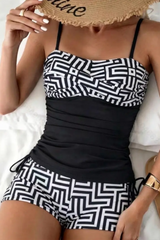 2026 Women's Ethnic Print Modest Two-Piece Tankini Swimsuit
