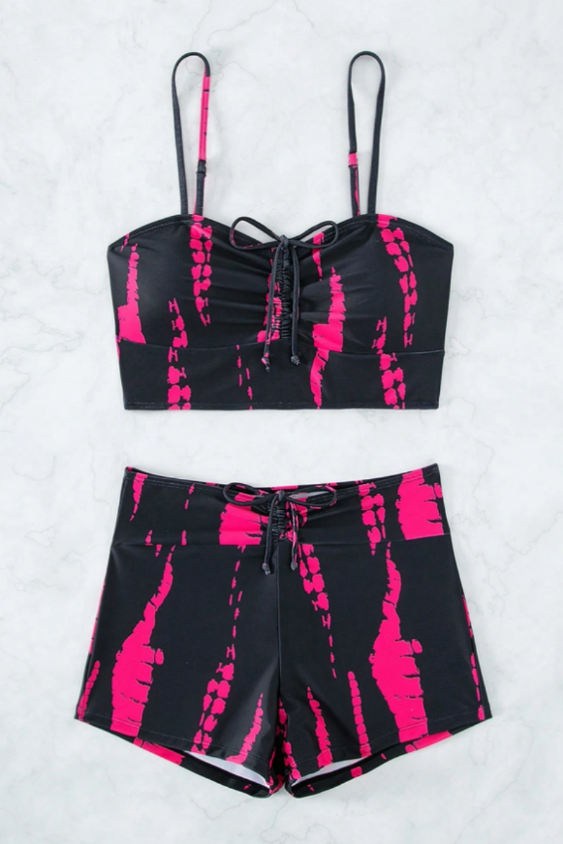 2026 Women's Tie-Dye Drawstring Bikini Set