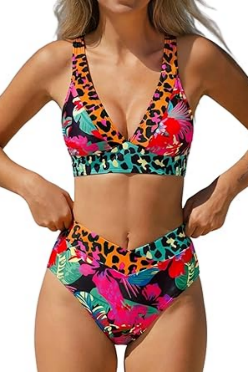 2026 Women's Sexy High-Waisted Leopard Print Bikini Set