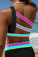 2026 Women's Neon Sporty Color-Blocked Bikini Set
