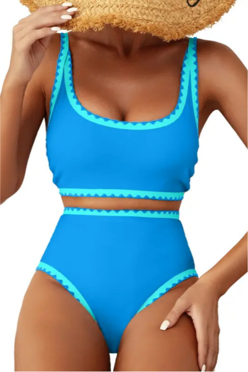 2026 Women's Sexy Whip Stitch Two-Piece Bikini Set for Beach