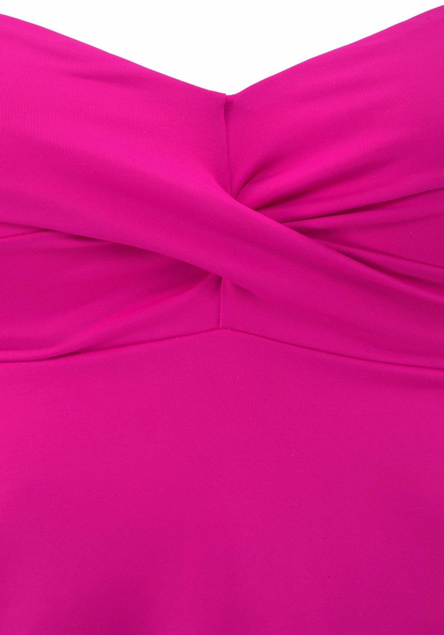 Pink Solid Strap Tankini Set