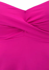 Pink Solid Strap Tankini Set