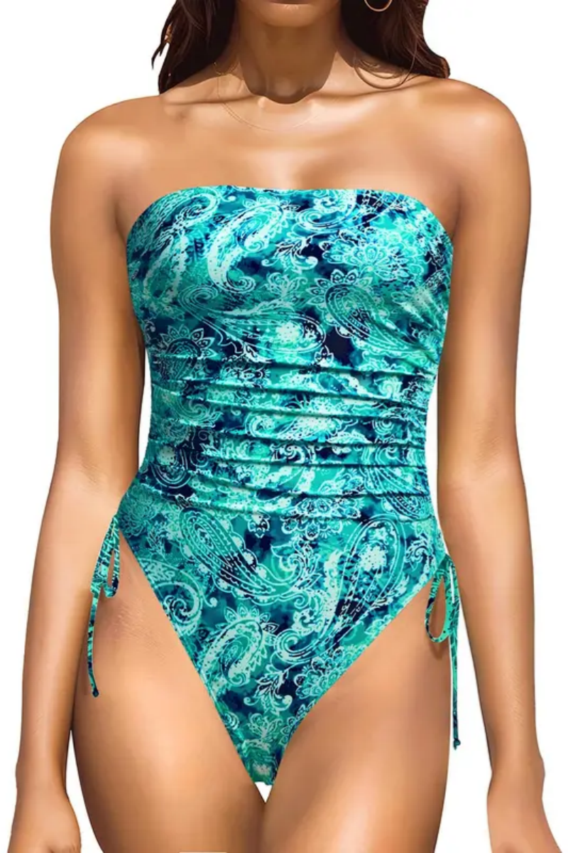 Women's Strapless, Tummy-Control, Sexy One-Piece Swimsuit