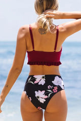 Stringy Selvedge Ribbed High Waist Bikini Set