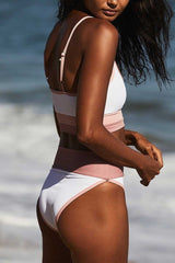 CHAMPAGNE BLOCKED RIB EMY BIKINI SET
