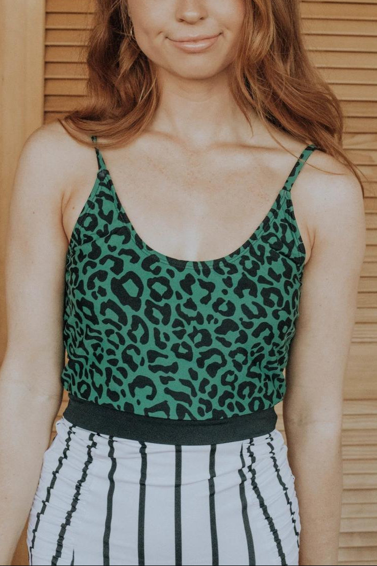 THE LOUNGER TOP | GREEN LEOPARD PRINT