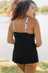 Polka Dots Print V Neck Tankini Set