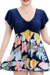 2026 Women's Flowy Swim Skirt — Printed & Solid Color Paneled Style