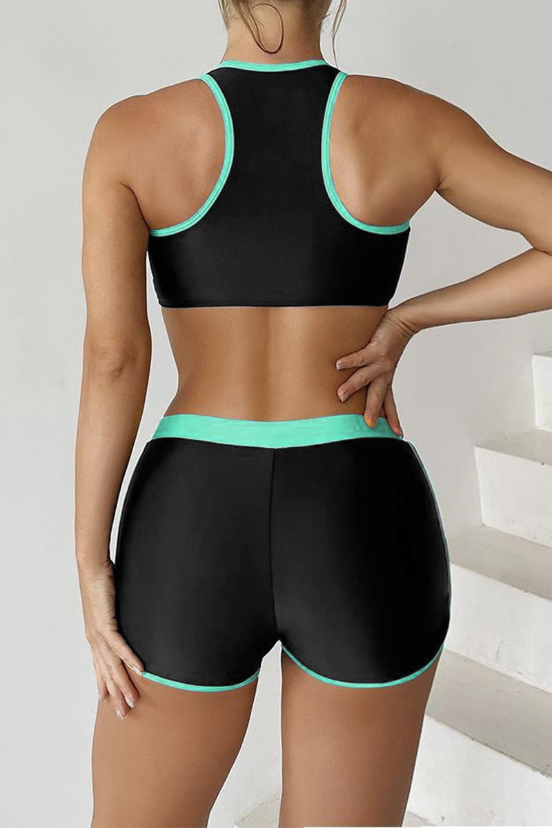 2026 Women's Two-Piece Solid Color Sports Bikini Set