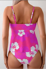 2026 Women's Floral Print Twist High Waisted Tankini Swimsuit 2 Piece Bathing Suit