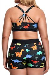 2026 Cute And Conservative Printed Tankini Three-Piece Set For Women