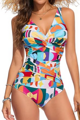 2026 Women's Retro Ruched Tummy Control Push-Up Swimsuit