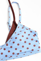 2026 Women's Double-Layer Color-Block Polka Dot Halter Bikini Set