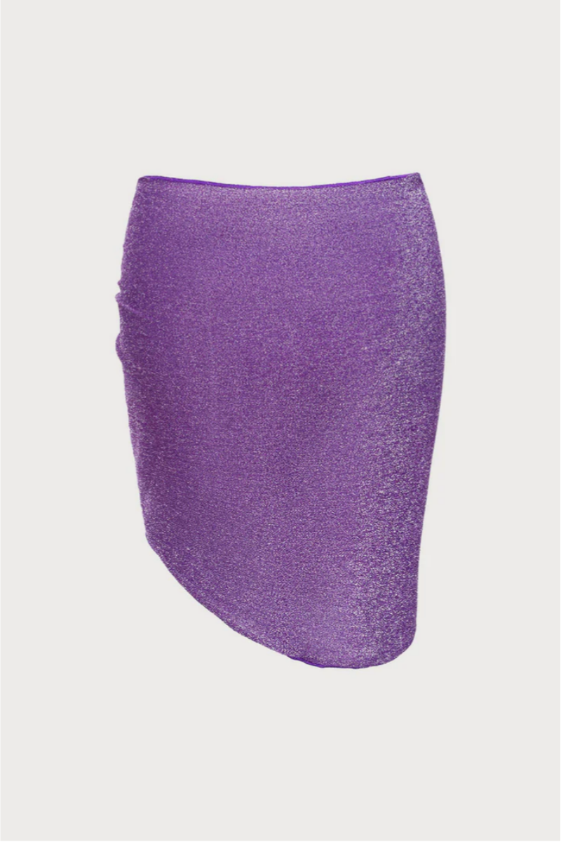 2026 Purple Lurex Sparkly Cover-Up Skirt