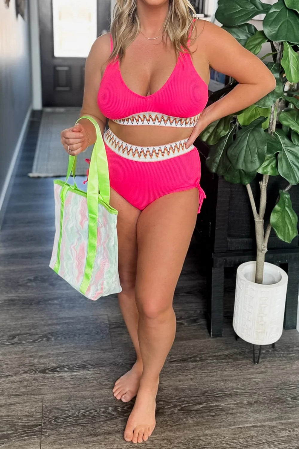 Sunset Siren Neon Pink Bikini Set
