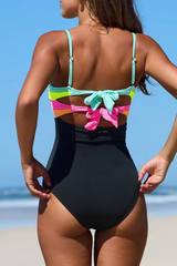 2026 Women's Sporty Color Block One-Piece Swimsuit