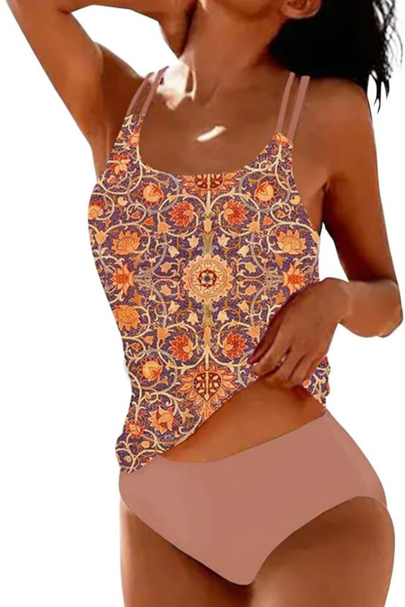 2026 Women's Sexy Printed Two-Piece Tankini Swimsuit