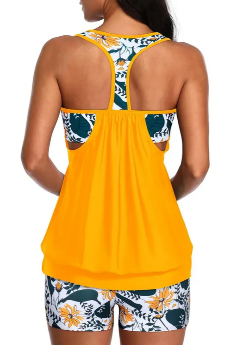 2026 Women's Loose-Fit Two-Piece Tankini Swimsuit with T-Back Design