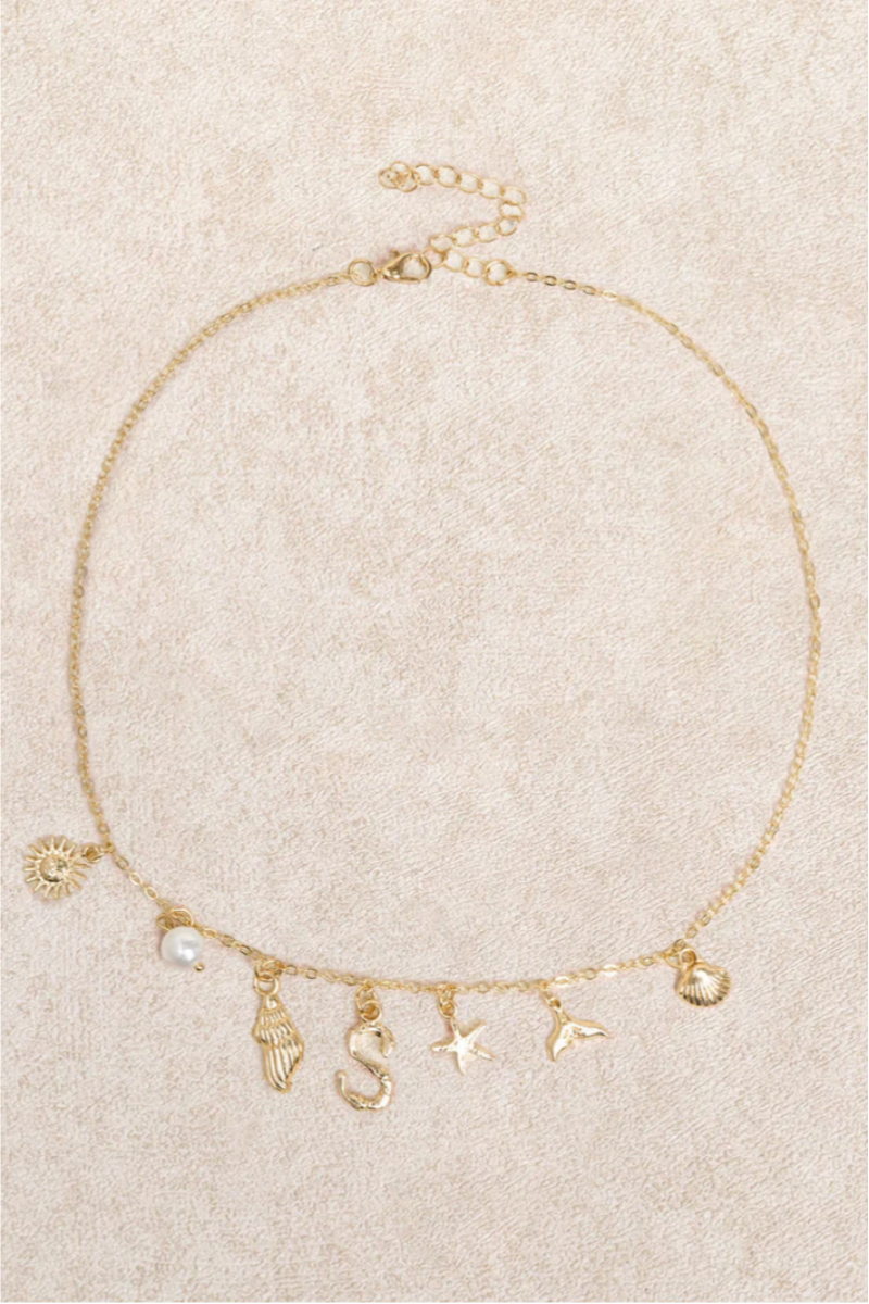 2026 Gold Metal Heart Letter Pendant Necklace
