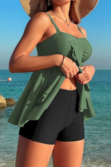 2026 Women's Two-Piece Ruffled Tankini Swimsuit Set