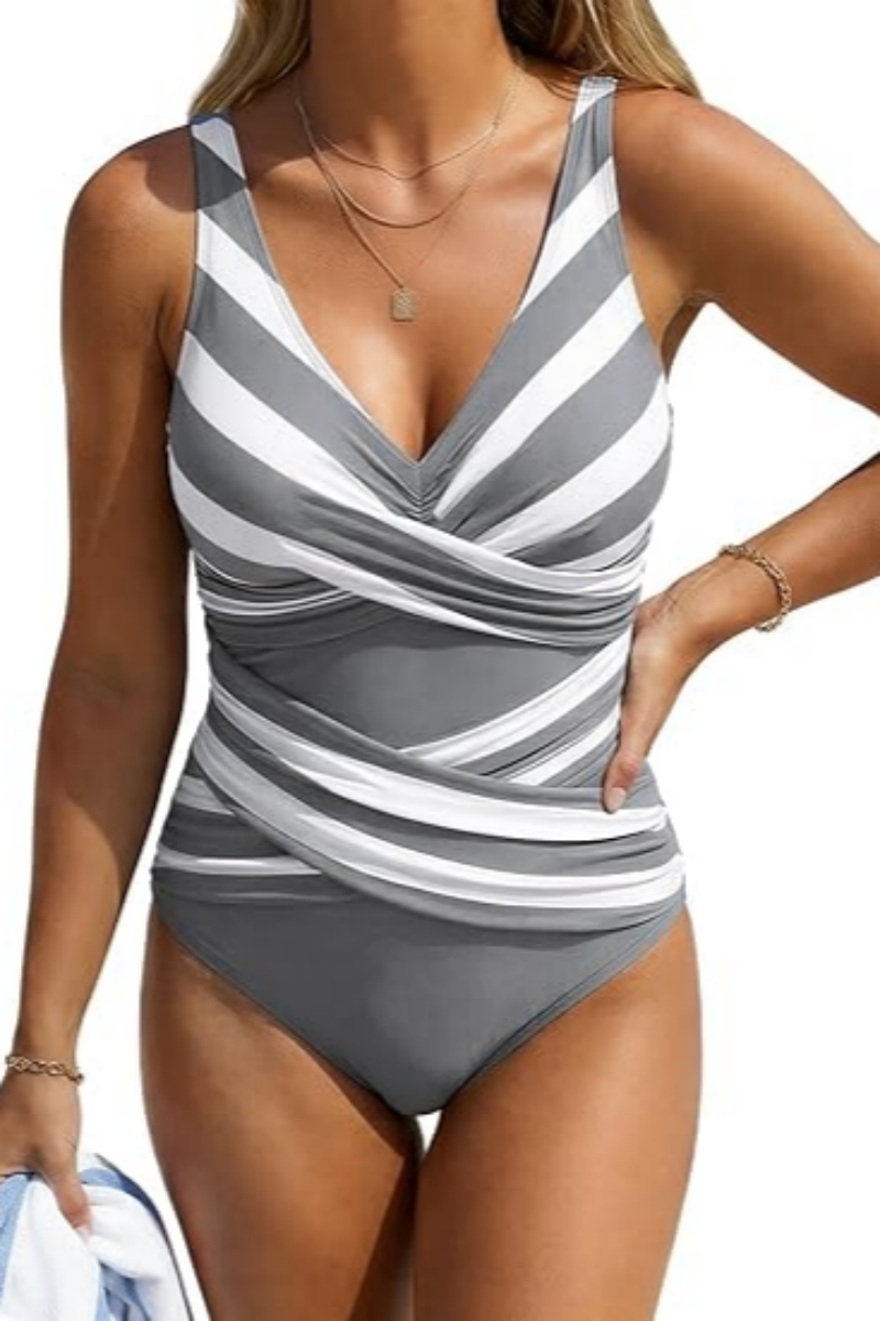 Women's Cross-Strap Adjustable One-Piece Swimsuit