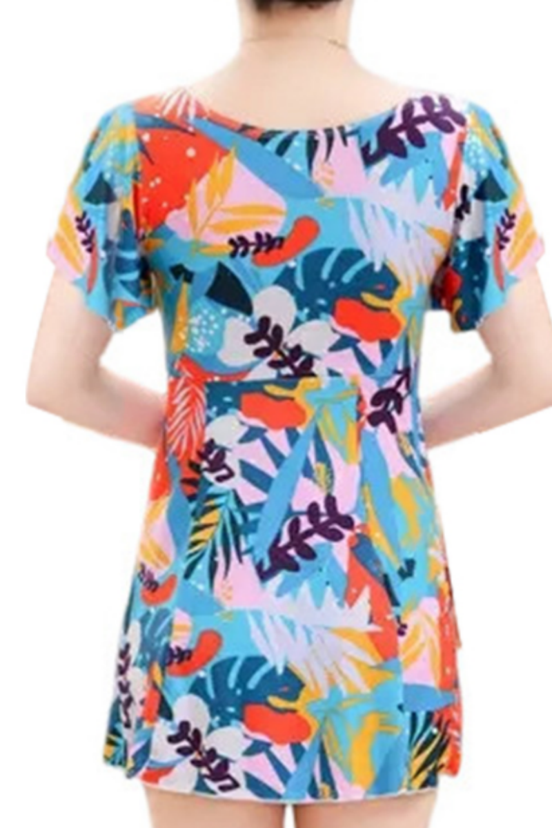 2026 Women's Flowy Swim Skirt — Printed & Solid Color Paneled Style