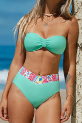 2026 Women's Double-Sided Tribal Print Bandeau Bikini Set