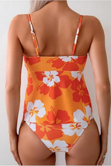 2026 Women's Floral Print Twist High Waisted Tankini Swimsuit 2 Piece Bathing Suit