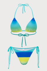 2026  Blue Ombre Print Bikini Set