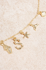 2026 Gold Metal Heart Letter Pendant Necklace