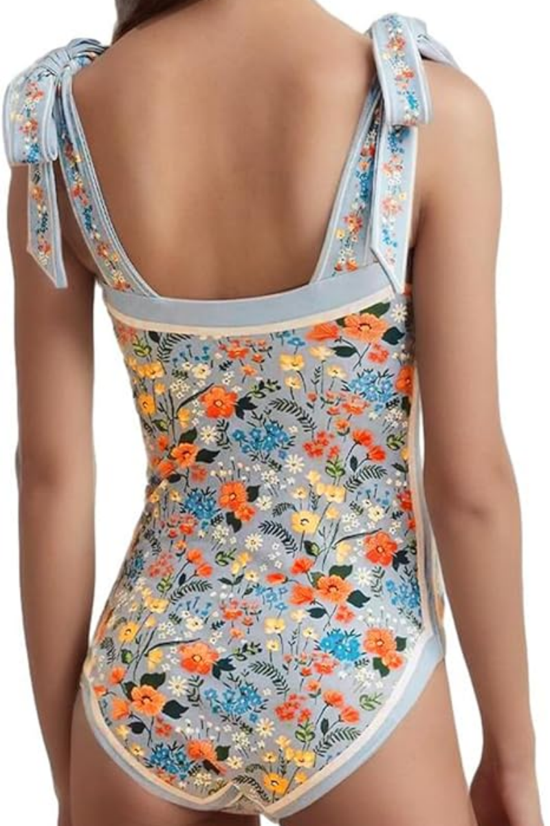 Women's Retro Cute Style Double-sided Printed One-piece Swimsuit