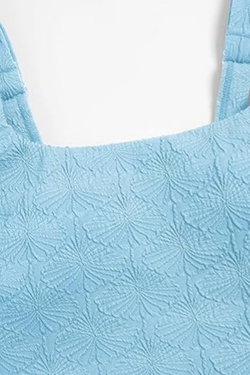 2026 Women's Printed Textured Two-Piece Tankini Swimsuit
