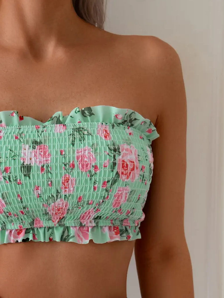 2026 Women's Floral Print Two-piece Bikini Set