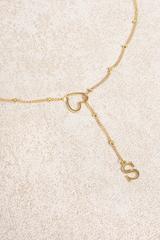 2026 Gold Metal Heart Letter Pendant Necklace