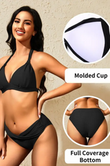 Women's Halter-Neck Push-Up Bikini Set