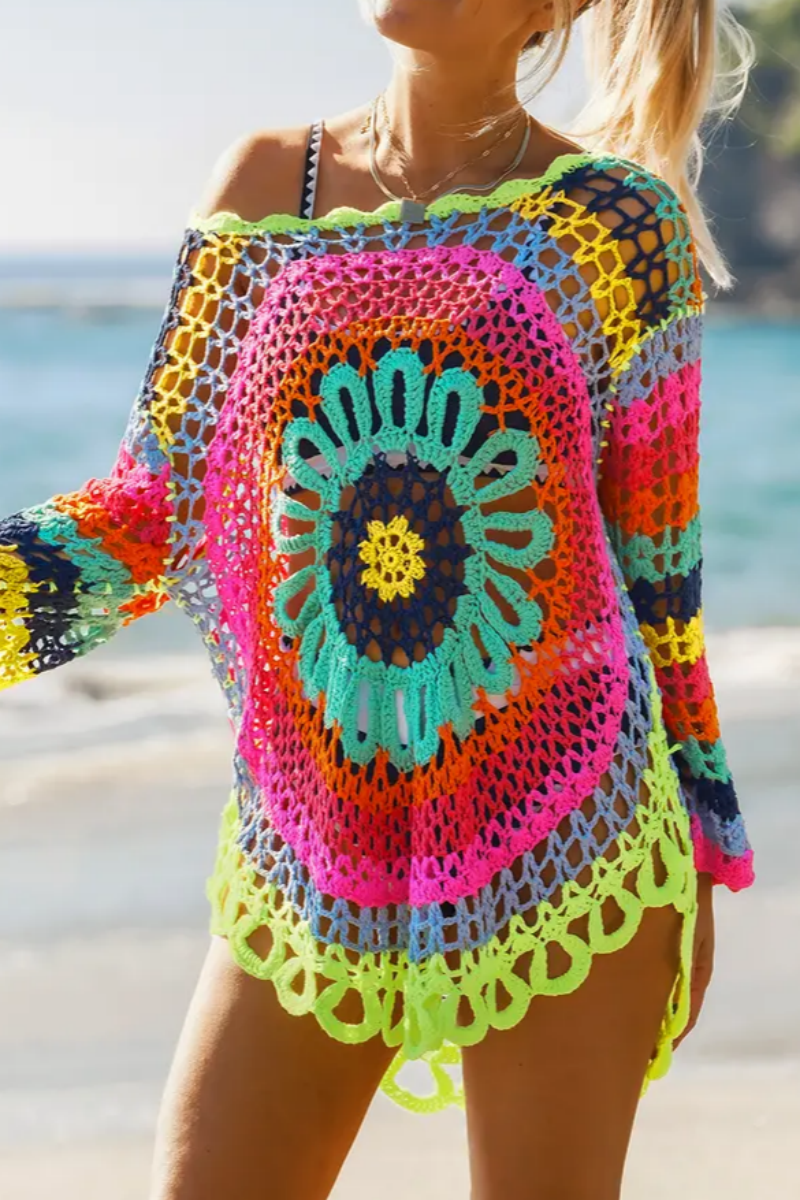 2026 Colorful Crochet Beach Cover-Up