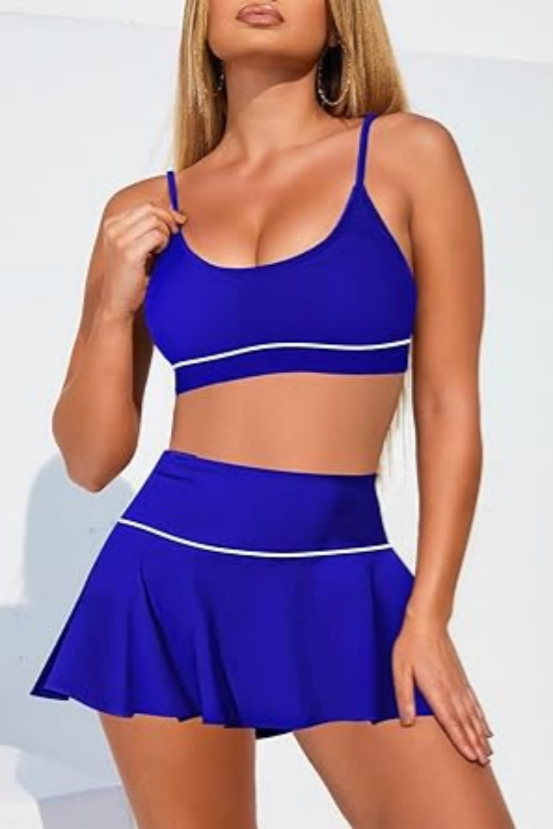 2026 Women's Round-Neck, Thin-Strap, High-Waisted Bikini Set
