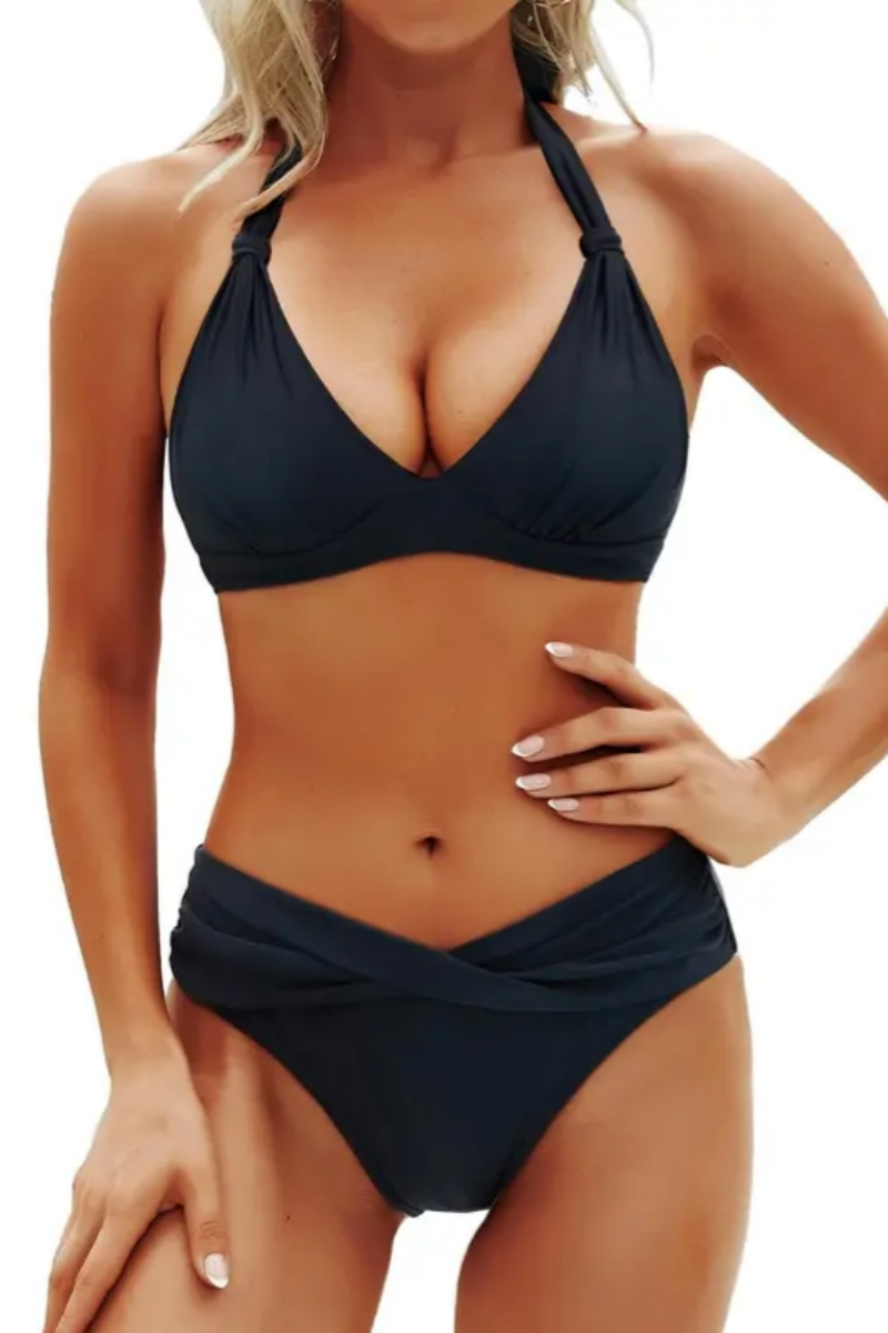 Women's Halter-Neck Push-Up Bikini Set
